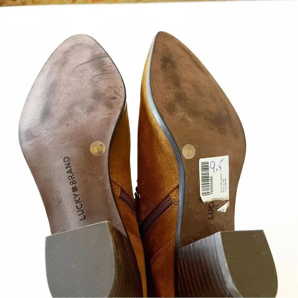 Lucky Brand Brown Suede Studded Ankle‎ Boot Latinia Size 9.5 Coastal Cowgirl - Picture 3 of 14